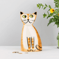 Hannah Turner Handmade Ceramic Ginger Cat Money Box